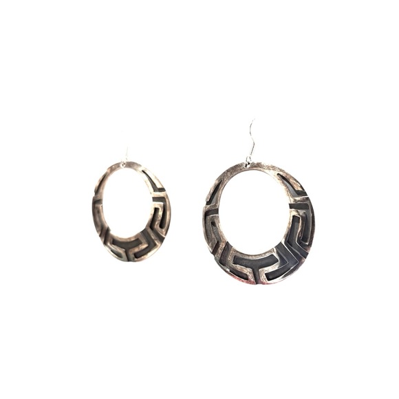 Vintage “Hecho en México” Silver Hoop Earrings - Picture 3 of 4